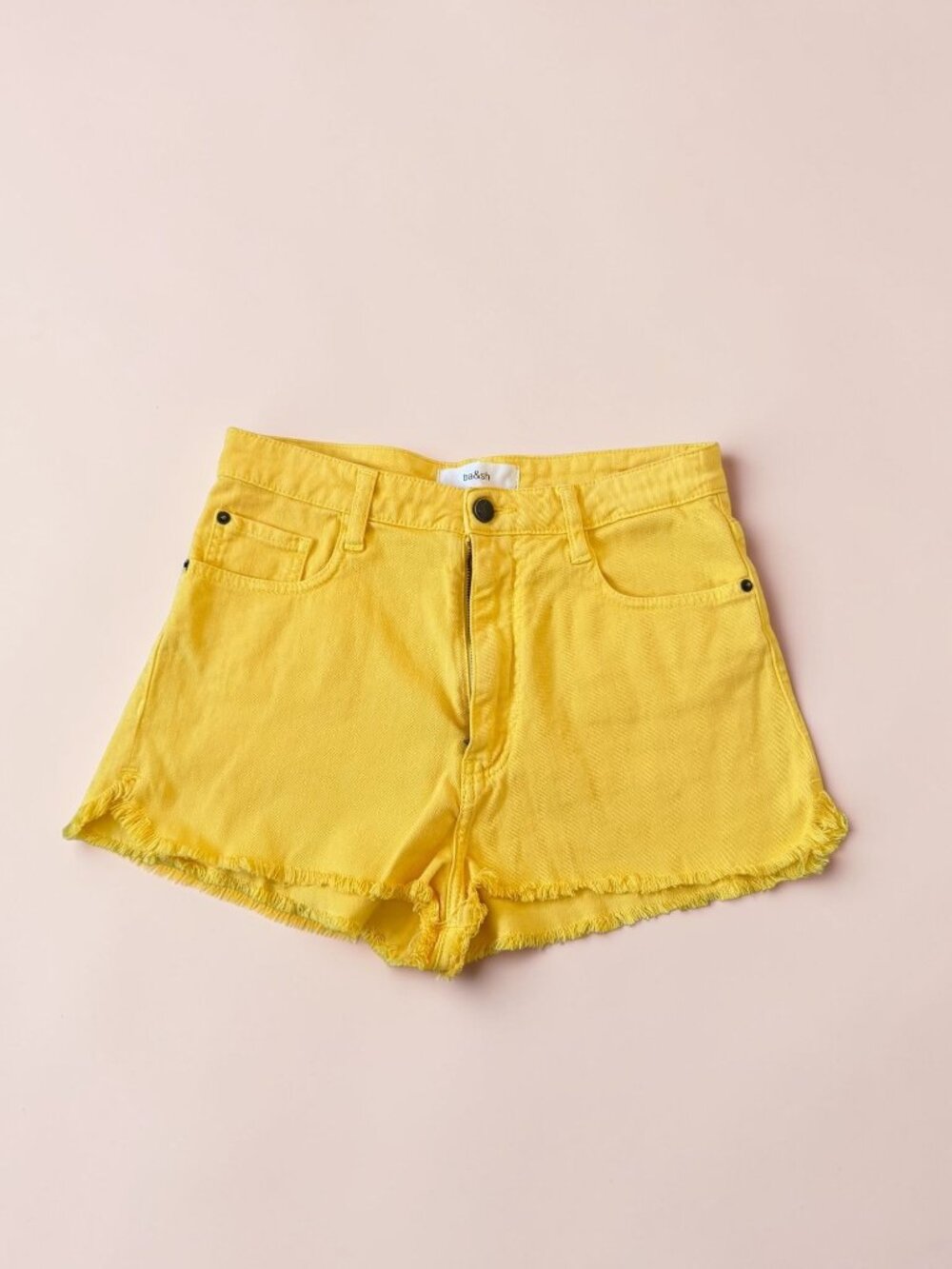 BA&SH Yellow Denim Shorts Size US Small NEW NWT